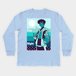 Palette Peace: Cool Blue Kids Long Sleeve T-Shirt